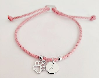 Paw bracelet, initial bracelet, dog lovers gift, paw print, personalised gifts, charm bracelet, gifts for her, gifts for him, gift ideas