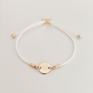 Initial charm bracelet, Birthday gifts for her, Couples anniversary gift, bridesmaid bracelet gift, Personalised gifts for women, adjustable