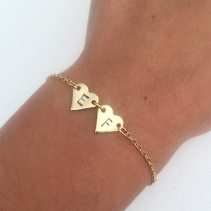 Pulsera inicial doble, bisutería personalizada, bisutería personalizada, regalo parejas, regalos para mamá, regalo aniversario, pulseras mujer, delicada