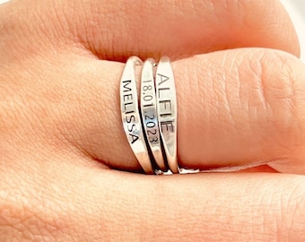 Personalized Name Ring * Graduation Gift * Anniversary * Mom Stacking ring * Personalized Gift * Date Jewelry memorial gift *Stackable ring