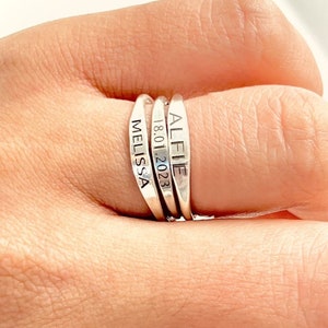 Personalized Name Ring * Graduation Gift * Anniversary * Mom Stacking ring * Personalized Gift * Date Jewelry memorial gift *Stackable ring