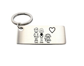 Portachiavi In Acciaio Inox Con Incisione 'Wife' - Regalo Per Moglie, Anniversario, Compleanno, San Valentino