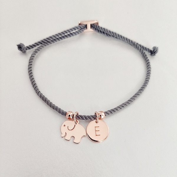 Elephant charm bracelet, initial bracelet,personalised gifts, gifts for her, gift ideas, couples gift, mum gift, friendship bracelet, gift
