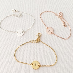 Dainty initial bracelet, Christmas gift for her, Sister gift idea, Wife Christmas gift idea, Gold chain bracelet, Daughter Graduation gift