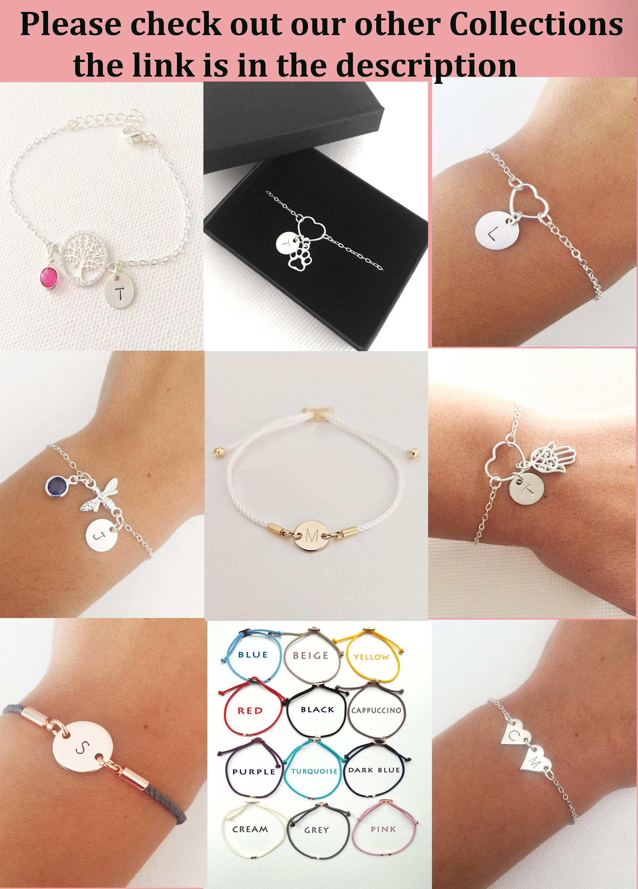 Initial and birthstone bracelet Clearance