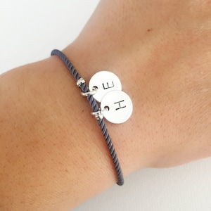 Pulsera inicial doble, plata, oro, oro rosa, pulsera de pareja, regalos de san valentin, pulsera de amistad, regalos para ella, regalos para él, encanto