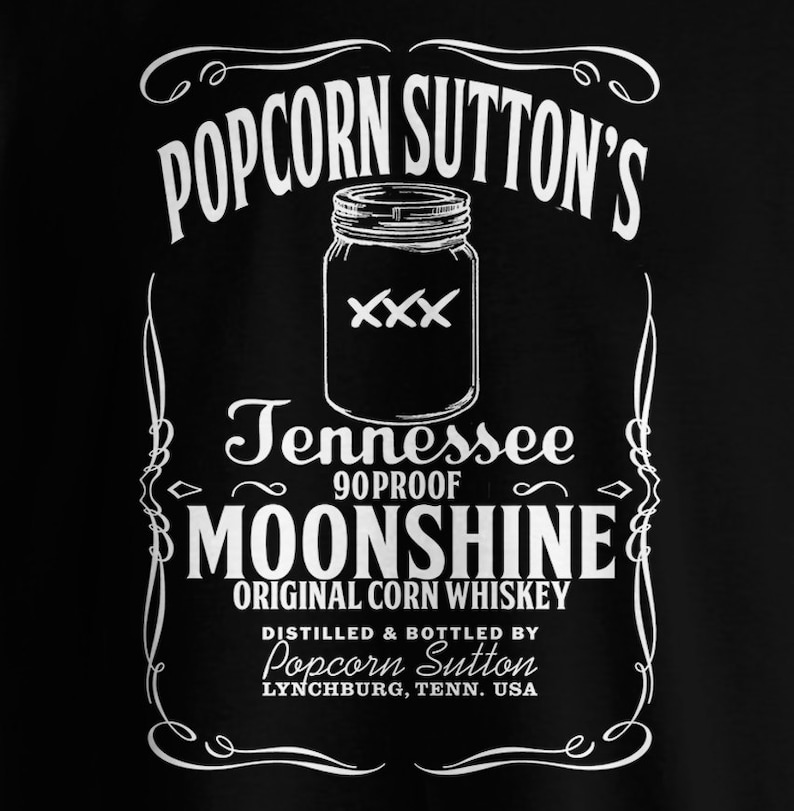 Popcorn Sutton's Original Moonshine Cotton Graphic Tshirt Etsy
