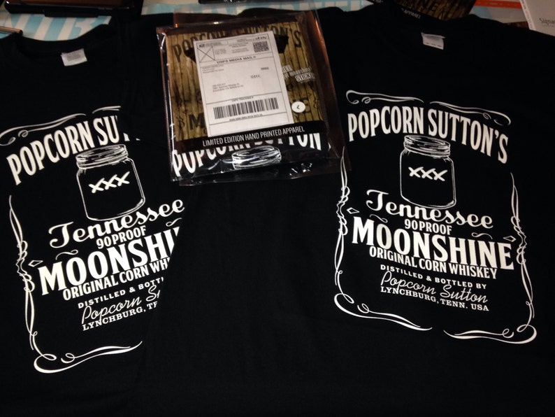 Popcorn Sutton's Original Moonshine Cotton Graphic Tshirt Etsy