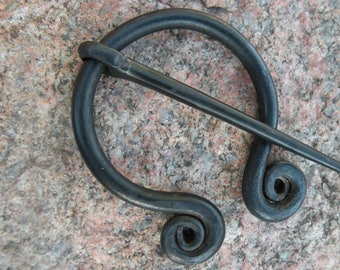 Viking Pin, Penannular Brooch, Celtic Pin, Cloak Pin, Shawl Pin, Celtic Brooch, Scarf Pin Blacksmith Made
