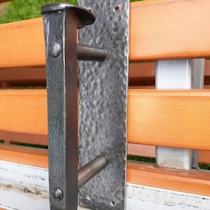 Hand Forged Railroad Spike Door Handle: Rustic Barn Decor