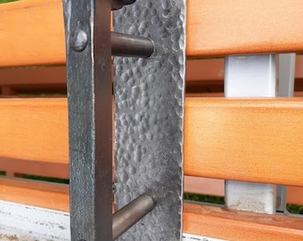 Hand Forged Railroad Spike Door Handle: Rustic Barn Decor