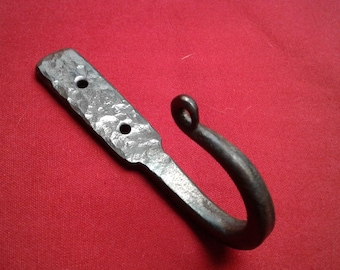 Handforged hook for utility, coats, hats,etc.  Blacksmith made.