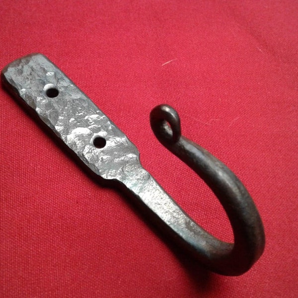 Handforged hook for utility, coats, hats,etc.  Blacksmith made.