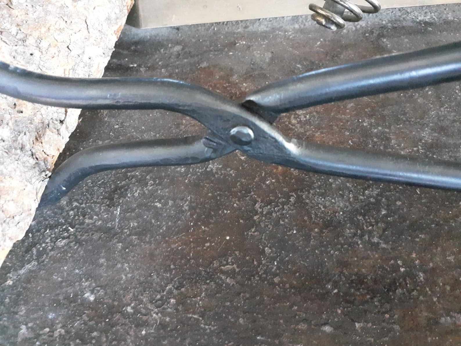 Fireplace log tongs stove scissors blacksmith made Etsy