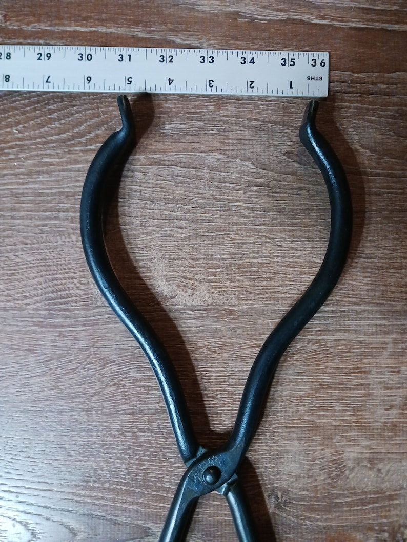 Fireplace Log Tongs Stove Scissors Blacksmith Made Etsy
