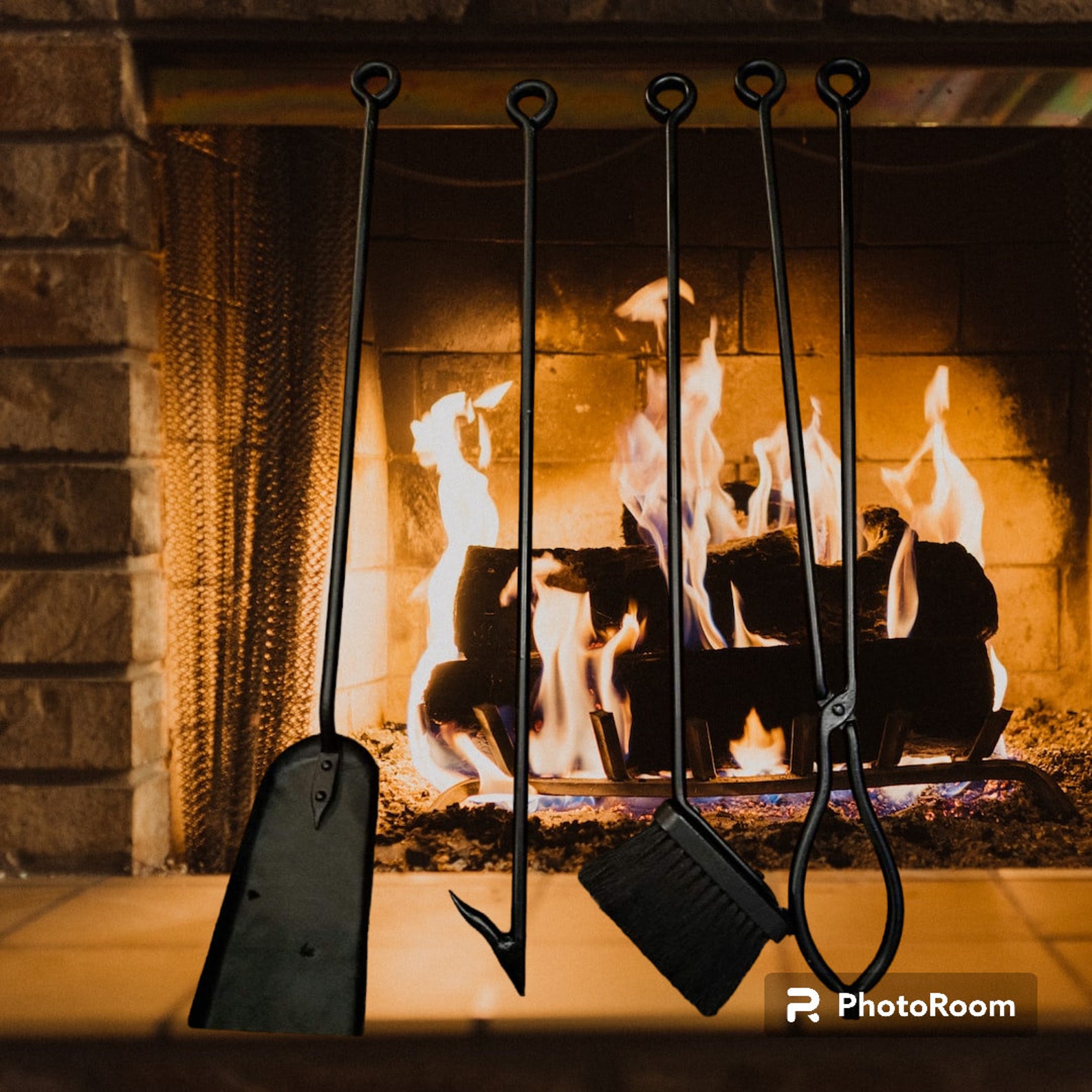 Set of 4 Fireplace Implements - Etsy