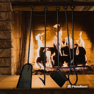 Set of 4 fireplace implements
