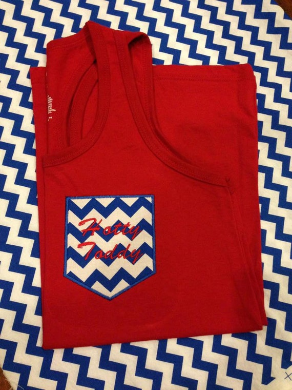 Items similar to Ole Miss Racer Back Pocket Tank Top // Hotty Toddy ...