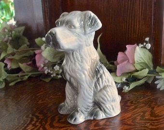 Vintage Terrier Hund, Vintage Hundefigur, Vintage Hund, Vintage Keramikhund, Terrier Hund, Vintage Bürodekor, Terrier-Liebhaber-Geschenk