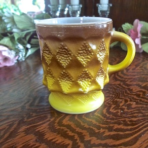Retro Coffee Cup, Anchor Hocking Cup, Retro Coffee Mug, Retro 1960s Kitchen, Vintage Coffee Mug, Vintage Retro Mug, 1960s Mug, Fire King Cup