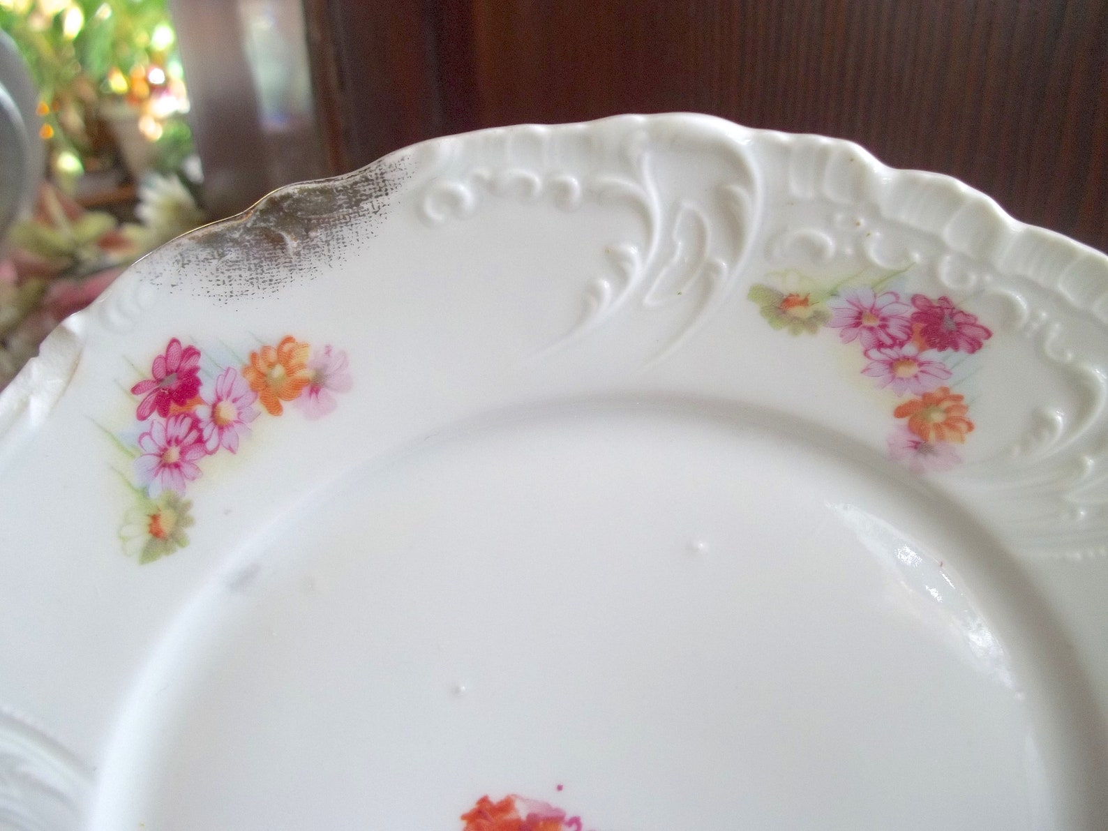 Floral Plate Vintage, Pink Floral Plate, Vintage Floral Plate, Vintage
