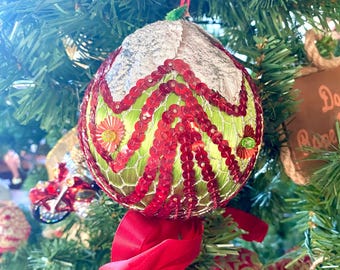 Handgefertigter Weihnachtsschmuck, Boho-Weihnachtsschmuck, viktorianischer Weihnachtsschmuck, viktorianischer Weihnachtsschmuck, Weihnachtsdeko