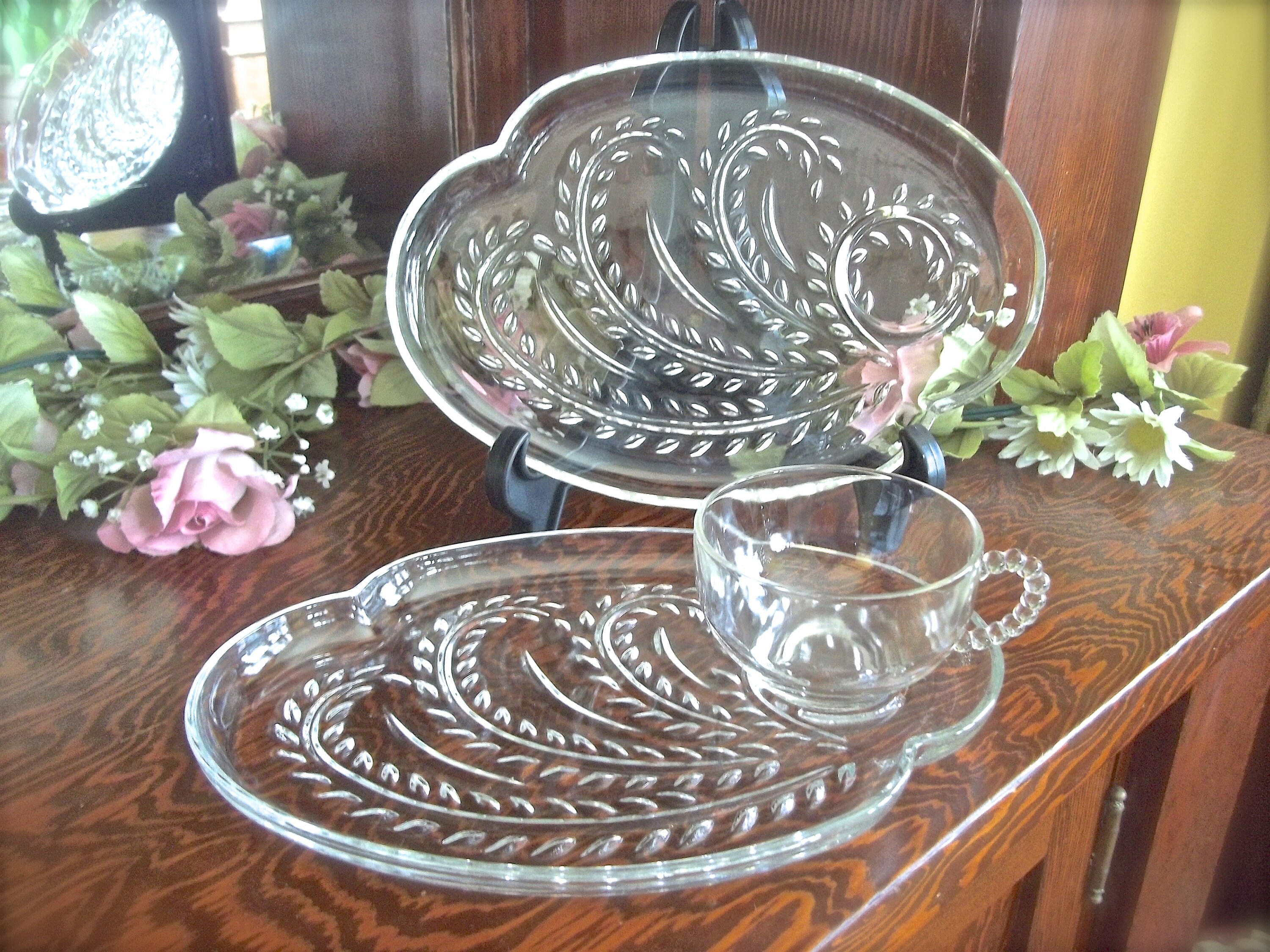 Vintage Snack Plates, Vintage Snack Trays, Snack Trays, Vintage Snack