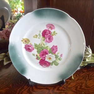 Pink Roses Vintage Dish, Pink Roses Dish, Vintage Cottage Dish, Vintage Roses Plate, Pink Tea Rose, Vintage Roses Dish, Vintage Wedding Dish