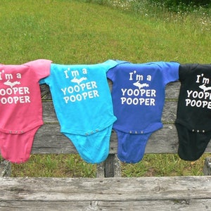 Creeper, Infant bodysuit, Yooper Pooper, UP, Upper Peninsula, Michigan, Baby, UPHMBCraftandapparel Free Shipping