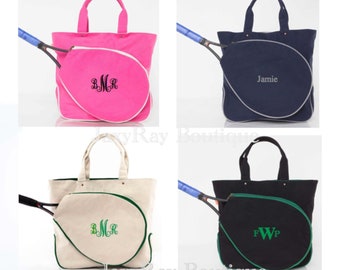 Tennis Mom Monogrammed Tennis Bag Personalized Tennis Tote Bag Top Zip Closure Tennis Tote Bag Great for a Gift