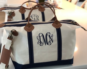 Monogrammed Weekender Bag Personalized Duffel Bag Monogrammed Canvas Duffle Bag Great gift for her