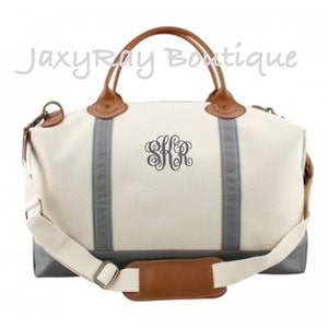 Monogram Weekender Bag Overnight Bag gift Personalized Duffel Bag bridesmaid Gift Canvas DufflBag Travel Bag