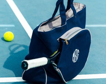 Tennis Mom Monogrammed Tennis Bag Personalized Tennis Tote Bag Top Zip Closure Tennis Tote Bag Great for a Gift