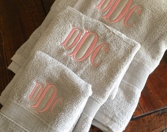 monogrammed towels etsy