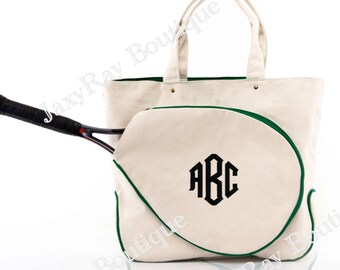 Great gift Monogrammed Tennis Bag Personalized Tennis Tote Bag Top Zip ClosurTennis TotBag Gift for a Tennis mom