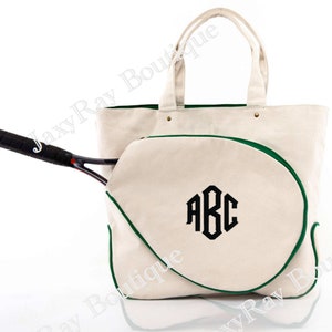 Tennis Mom Monogrammed Tennis Bag Personalized Tennis Tote Bag Top Zip Closure Tennis Tote Bag Great for a Gift image 6