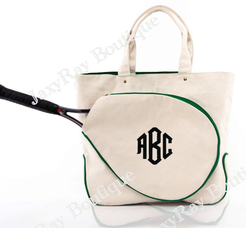 Tennis Mom Monogrammed Tennis Bag Personalized Tennis Tote Bag Top Zip Closure Tennis Tote Bag Great for a Gift image 6