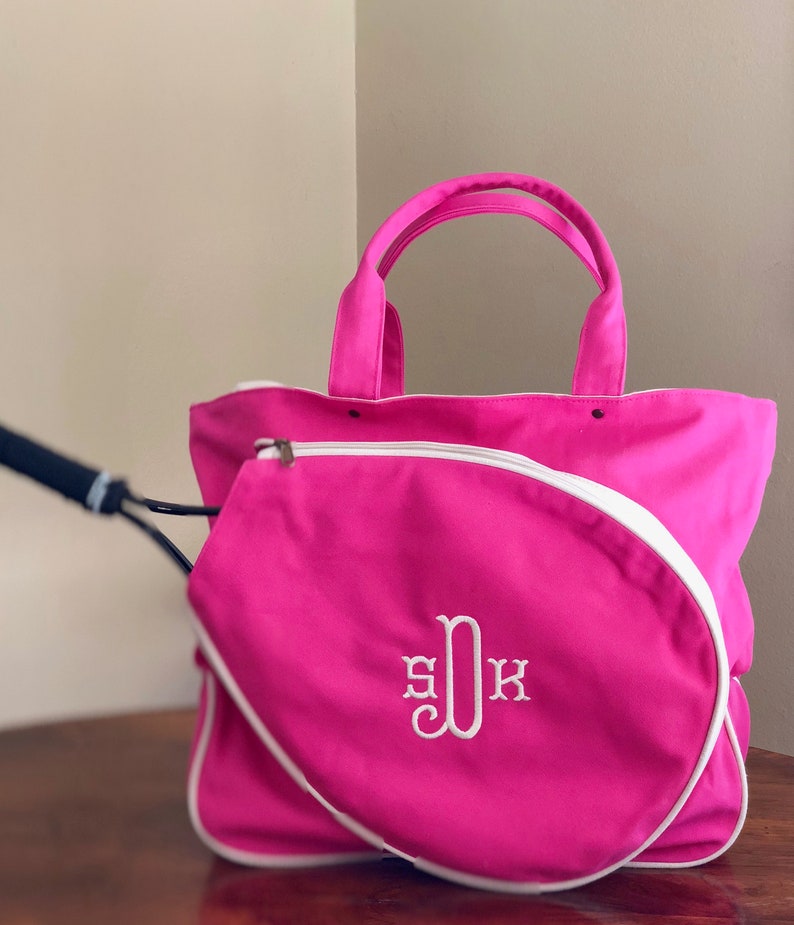 monogrammed tennis tote
