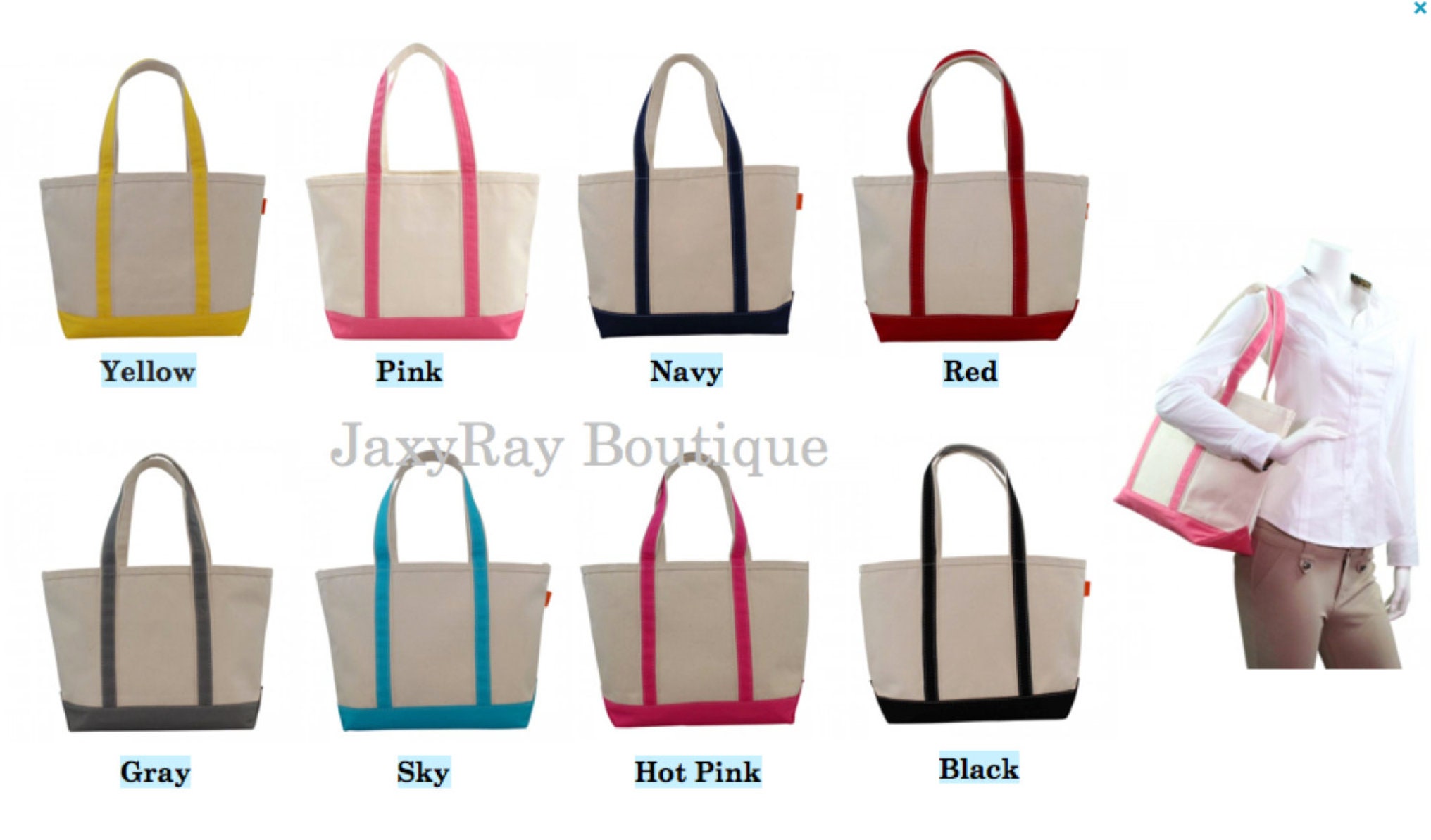 Gift for her Monogrammed Zip Top Canvas Tote Bag and Make up Etsy