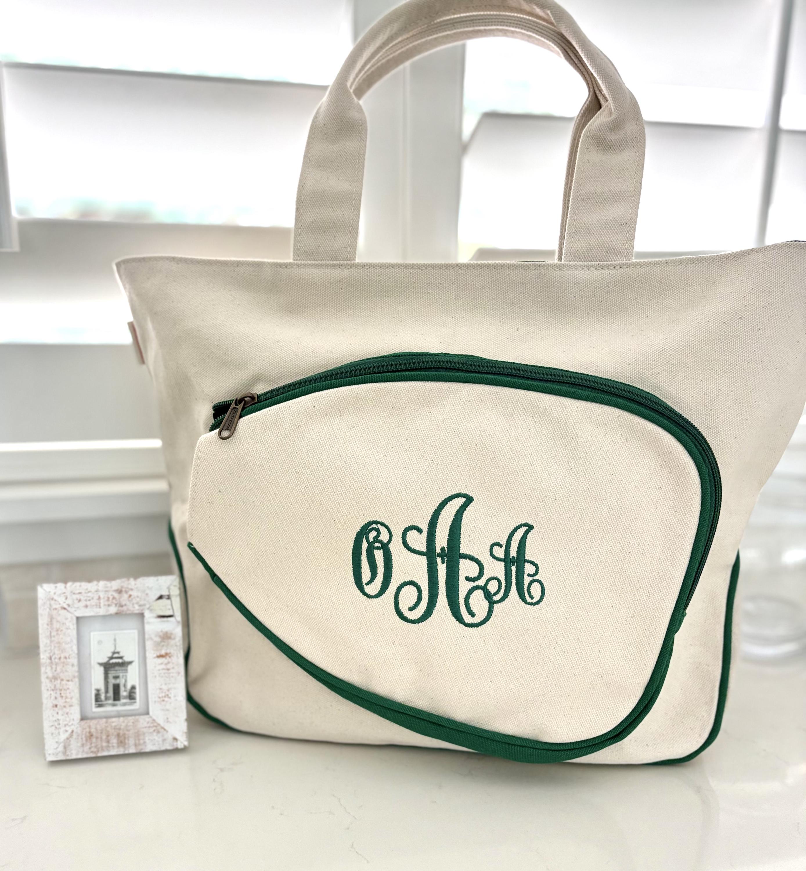 Free shipping Monogrammed Pickleball Bag Personalized Pickleball Tote Bag Embroidery Top Zip Closure pickleball Tote Bag Great for a Gift