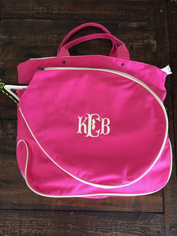 monogrammed tennis tote