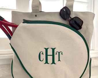 Tennis Mom Monogrammed Tennis Bag Personalized Tennis Tote Bag Top Zip Closure Tennis Tote Bag Great for a Gift