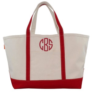 Monogrammed Canvas Tote Bag Great for a Gift Embroidered Personalized ...