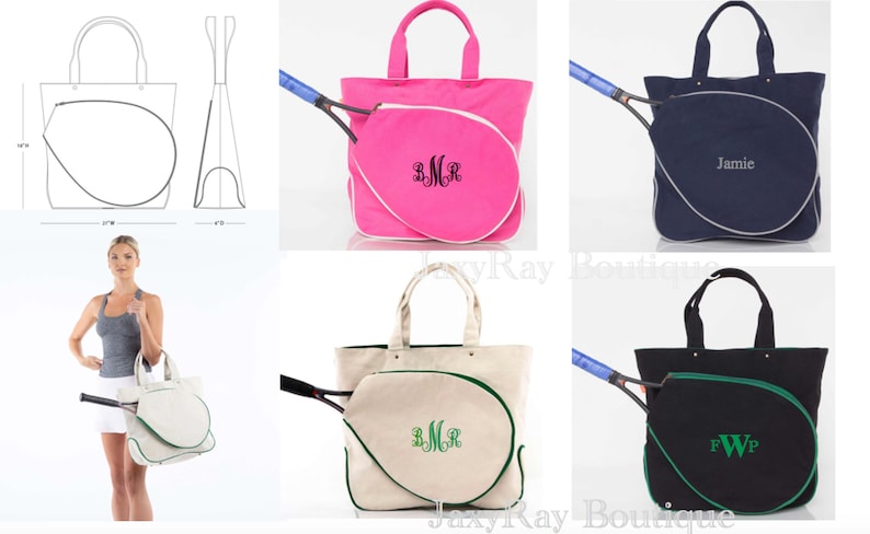 Tennis Mom Monogrammed Tennis Bag Personalized Tennis Tote Bag Top Zip Closure Tennis Tote Bag Great for a Gift image 8