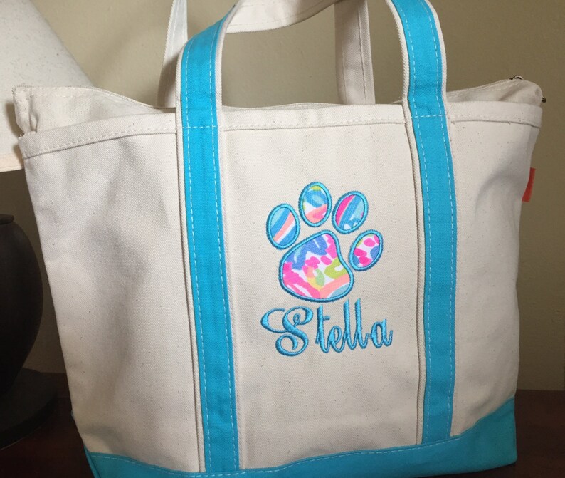 Large size Personalized Paw Print tote bag pet travel bag cat Etsy
