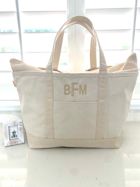 High Quality Personalized Canvas Tote Bag Monogram Tote Holiday