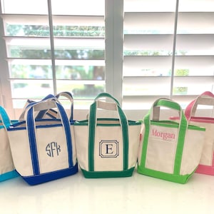 Monogrammed canvas tote bag great for a gift embroidered personalized canvas tote bag large tote bag Medium and Small Tote Bag