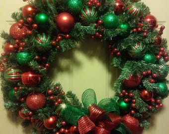 christmas wreath etsy