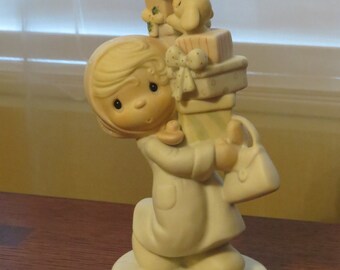 Bundles of Joy, 1982 Precious Moment, Enesco, Christmas Precious Moment, E2374 Precious Moment, Christmas Figurine, Retired Precious Moments