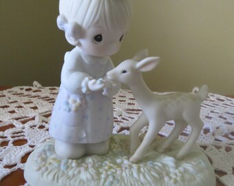 To My Deer Friend, Precious Moments, Decorative Collectible, Porcelain Figurine, Collectible Figurine, Statues, Home Decor, Friends, Deer